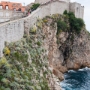 City wall and steep cliff it was built on.